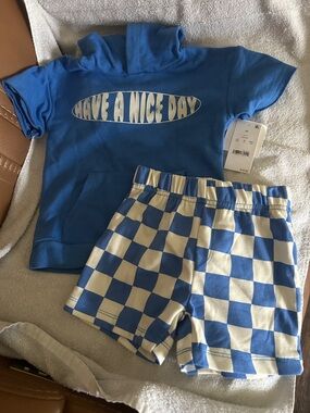 Have A Nice Day Blue Kids Grayson Mini Outfit